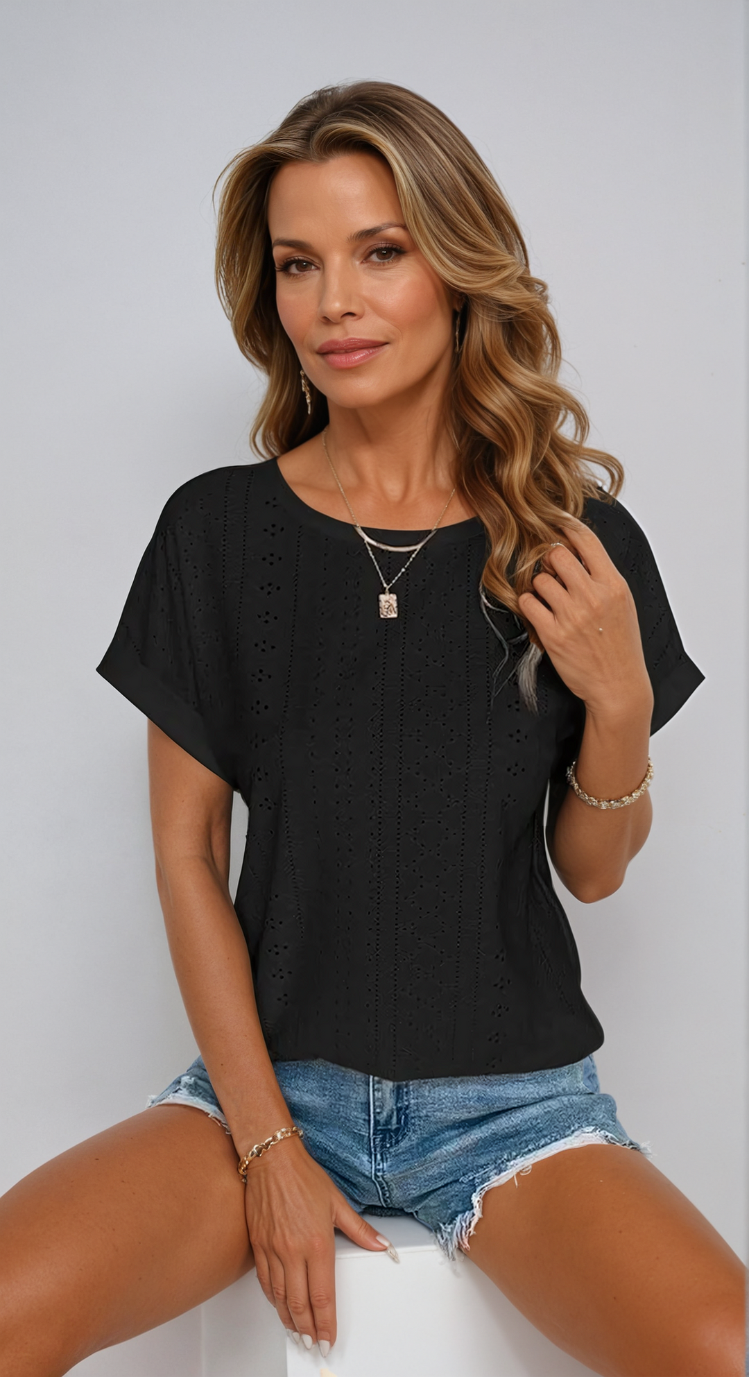 Rossa™ | Casual Eyelet Top