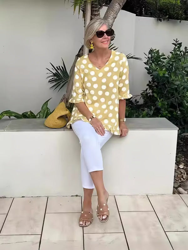 Cleta™ | Bluse Motivo a Pois