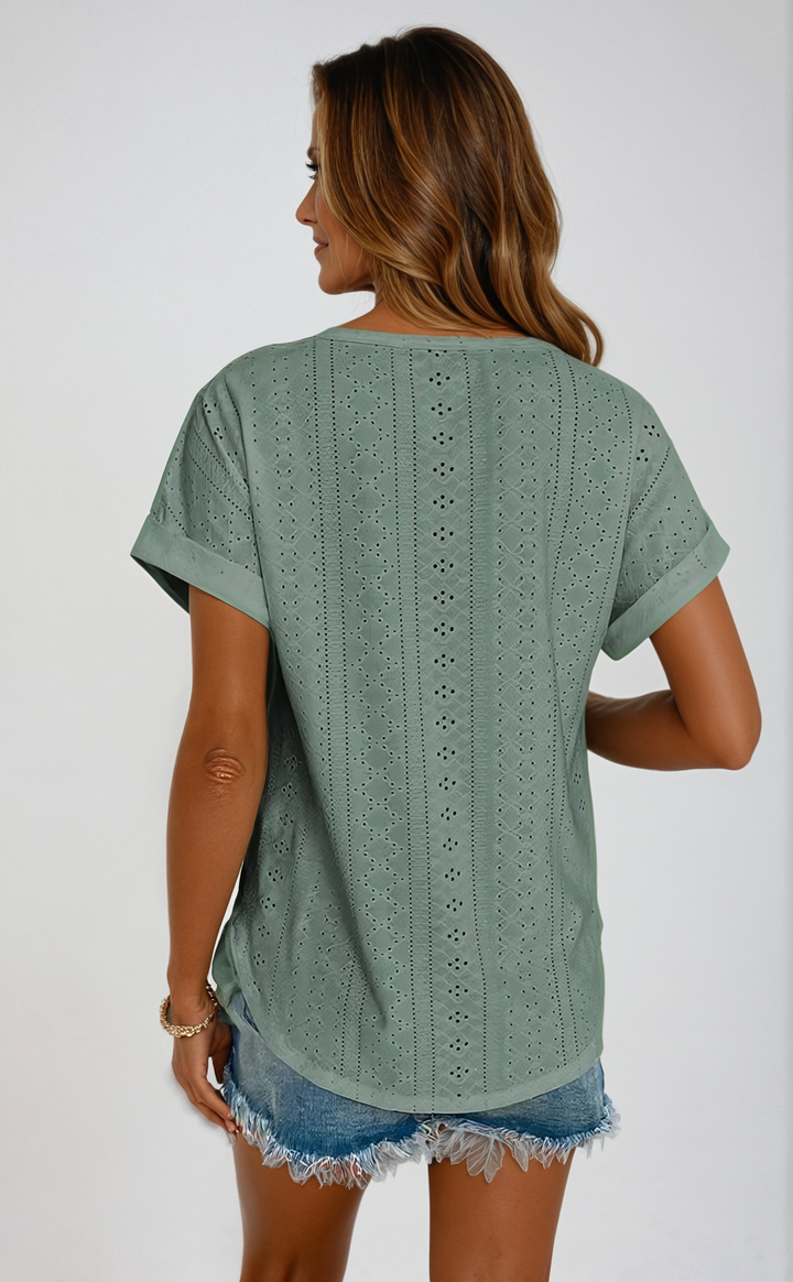 Rossa™ | Casual Eyelet Top