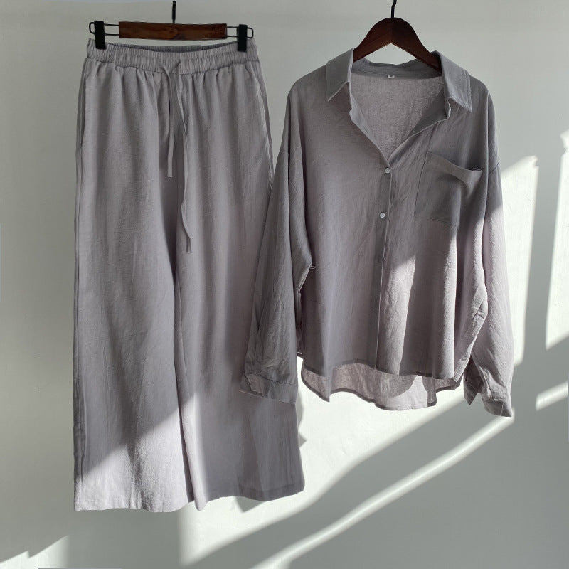 Ingrid™ | Set a Due Pezzi in Stile Lino | Maglietta & Pantaloni Ampi
