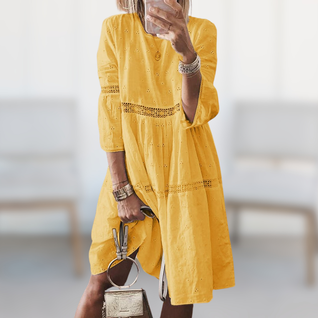 Amanda™ | Abito midi casual con maniche