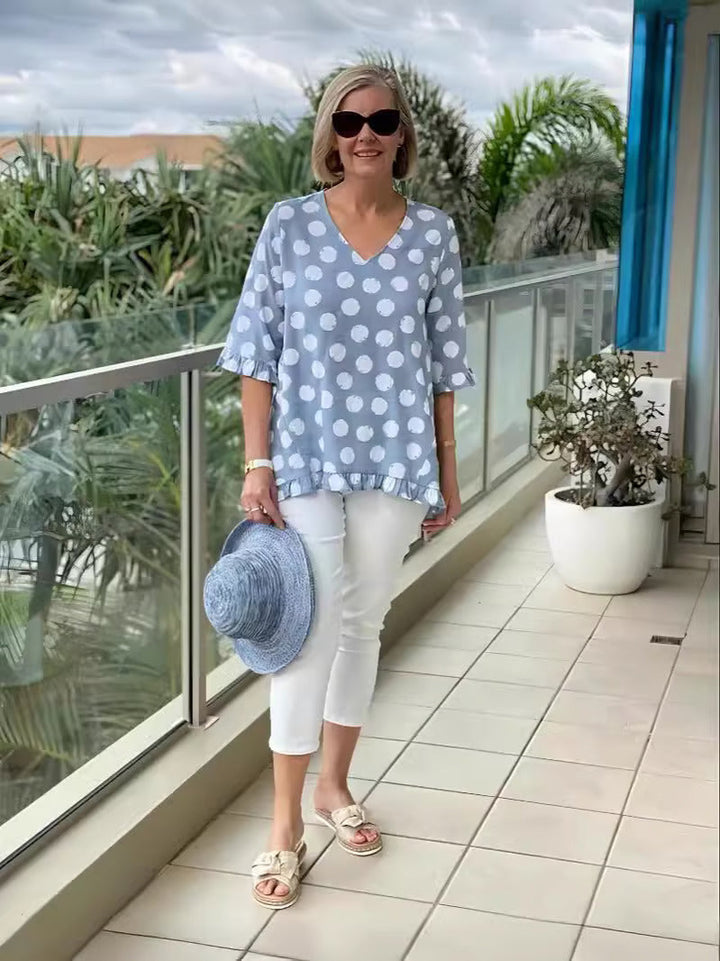 Cleta™ | Bluse Motivo a Pois
