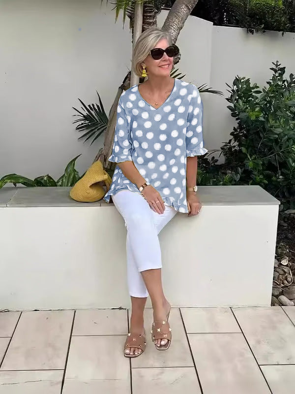 Cleta™ | Bluse Motivo a Pois