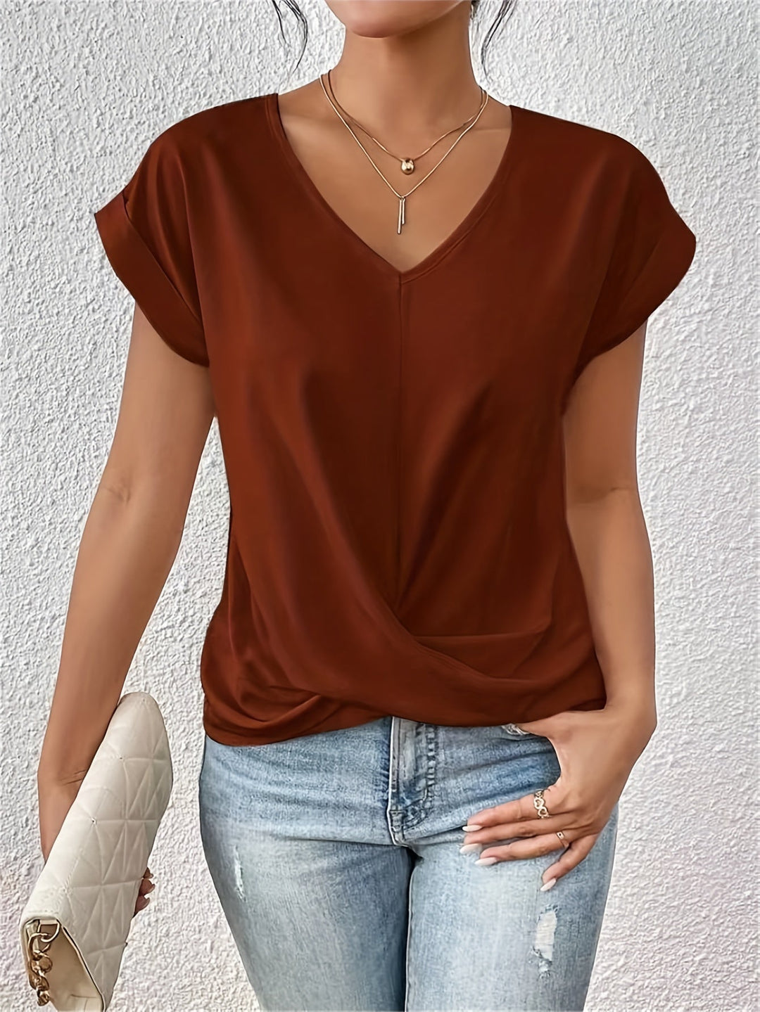 Saunt™ | T-Shirt Casual Scollo a V
