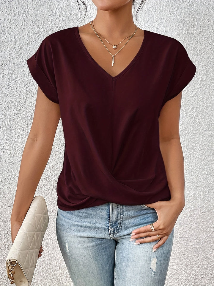 Saunt™ | T-Shirt Casual Scollo a V