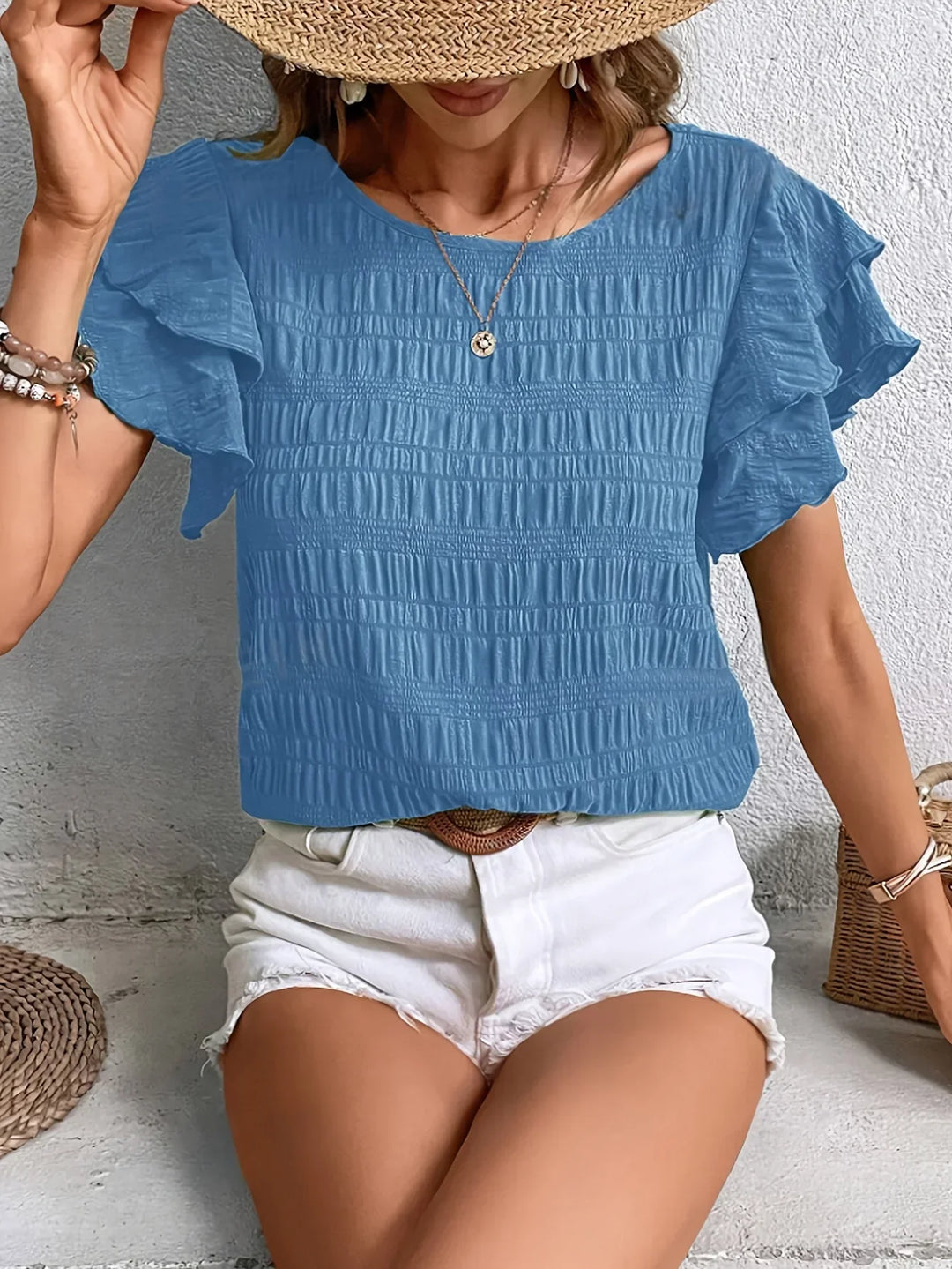 Cenza™ | Blusa Leggera con Maniche a Balza