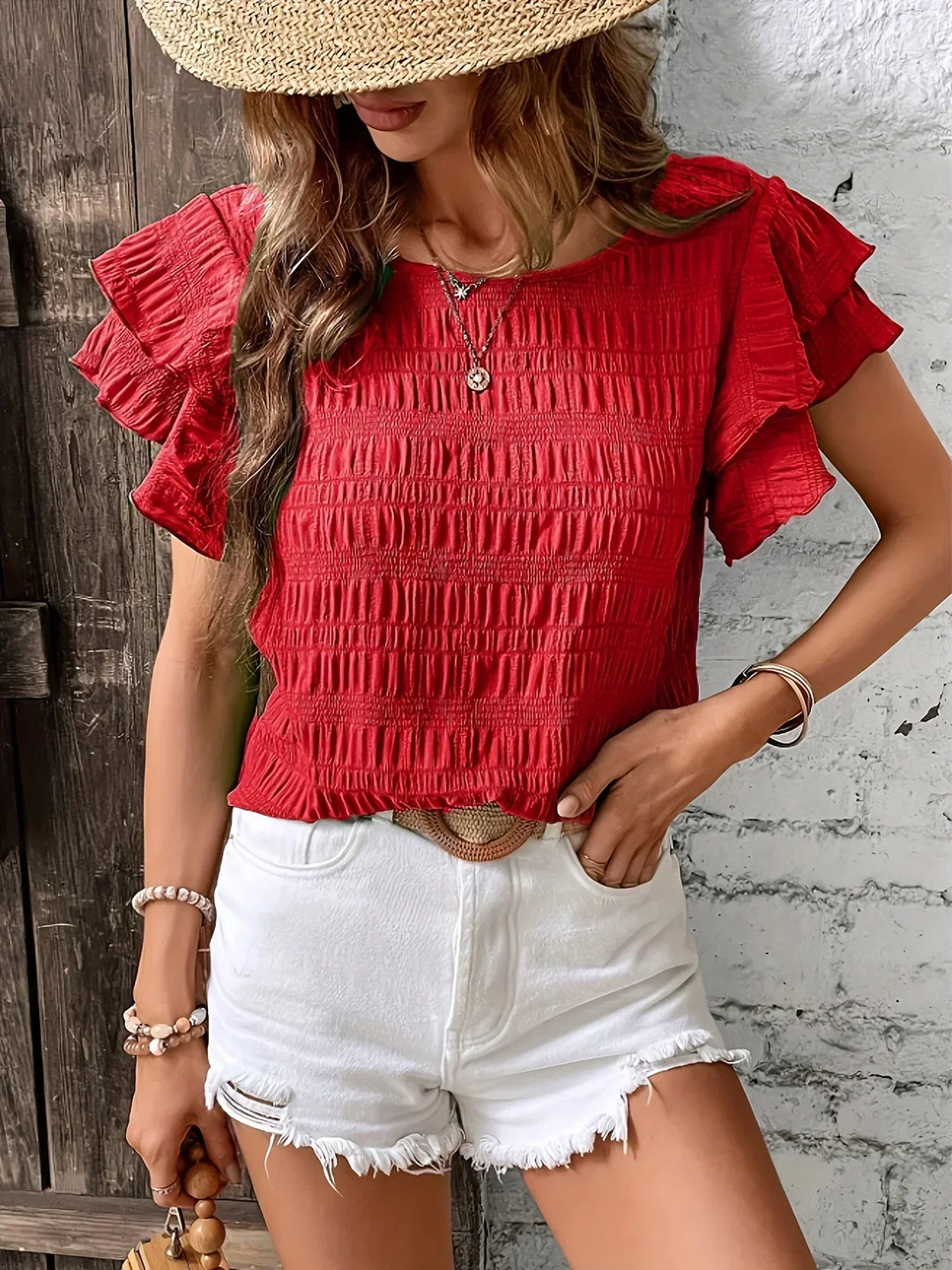 Cenza™ | Blusa Leggera con Maniche a Balza