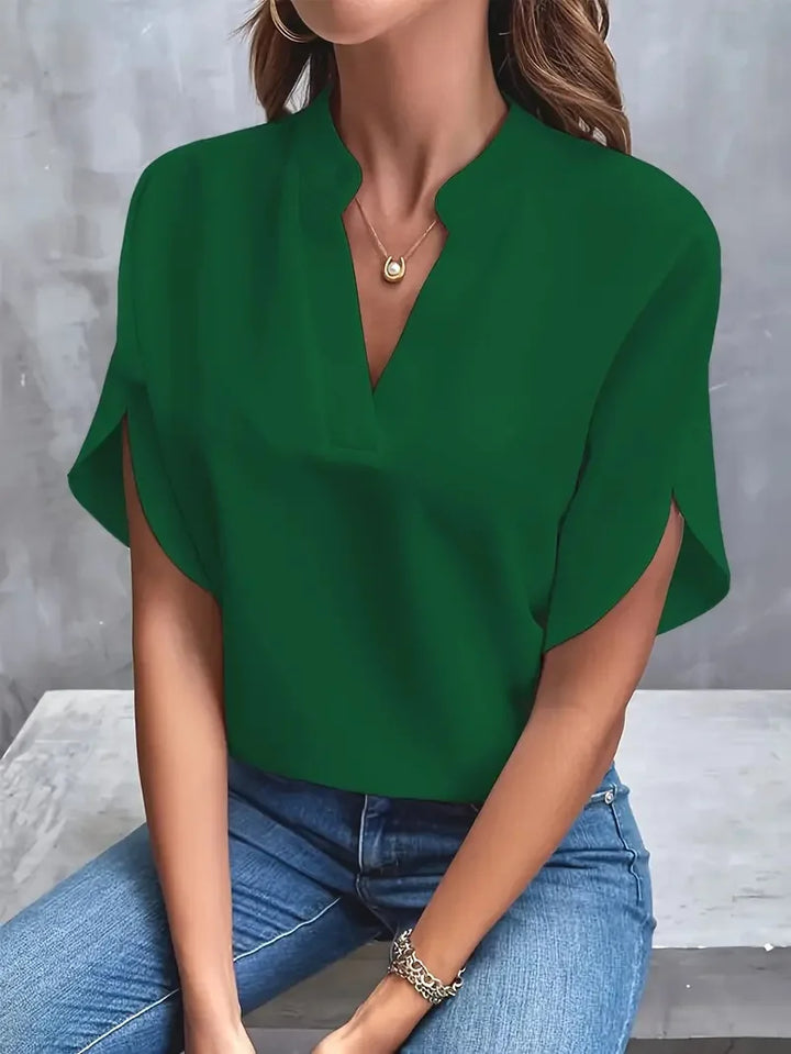 Deborah™ | Camicia con Collo a V Morbida e Raffinata