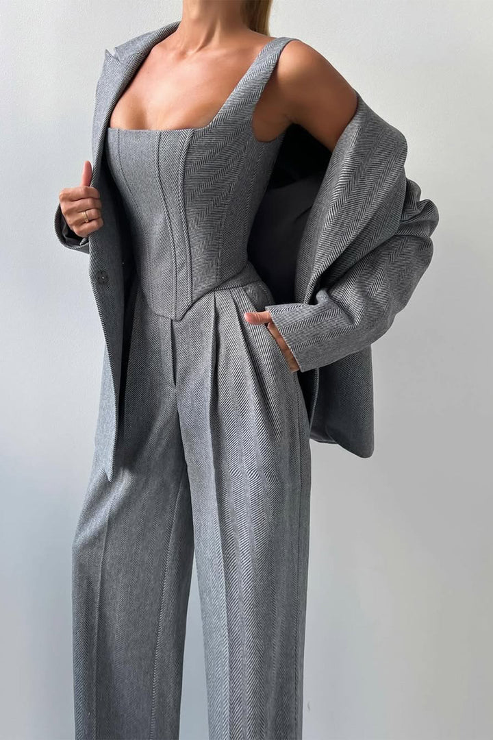 Lidia™ | Completo a tre pezzi con blazer doppiopetto