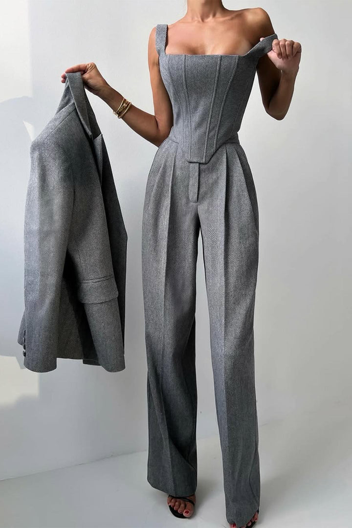 Lidia™ | Completo a tre pezzi con blazer doppiopetto