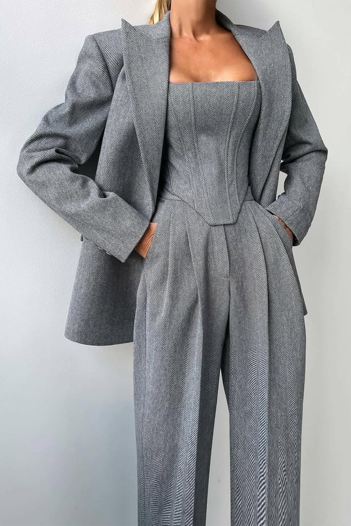 Lidia™ | Completo a tre pezzi con blazer doppiopetto