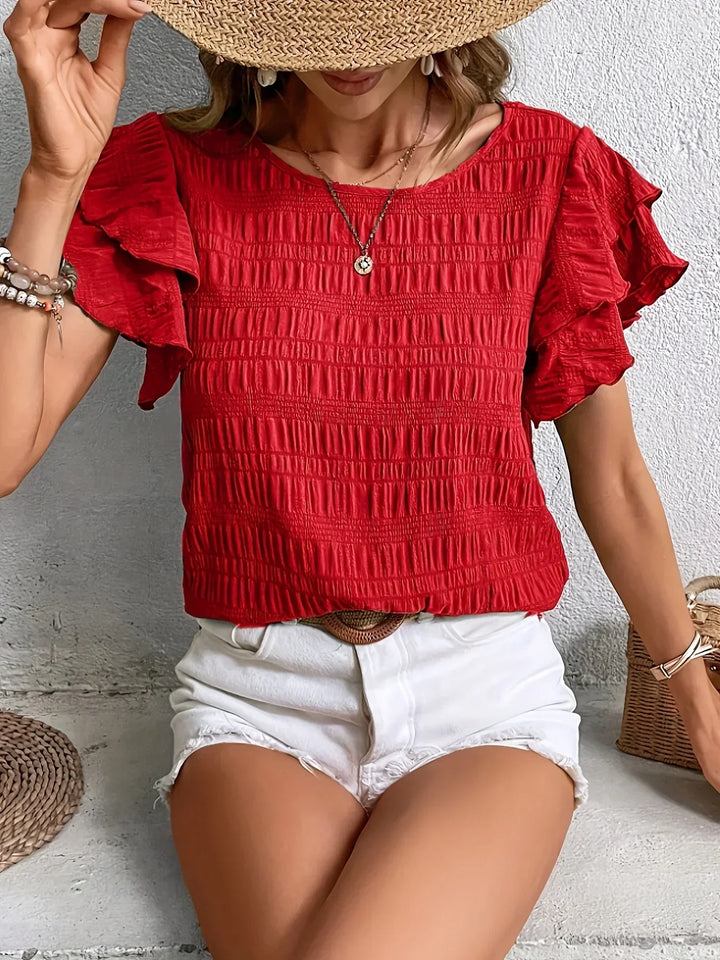 Cenza™ | Blusa Leggera con Maniche a Balza