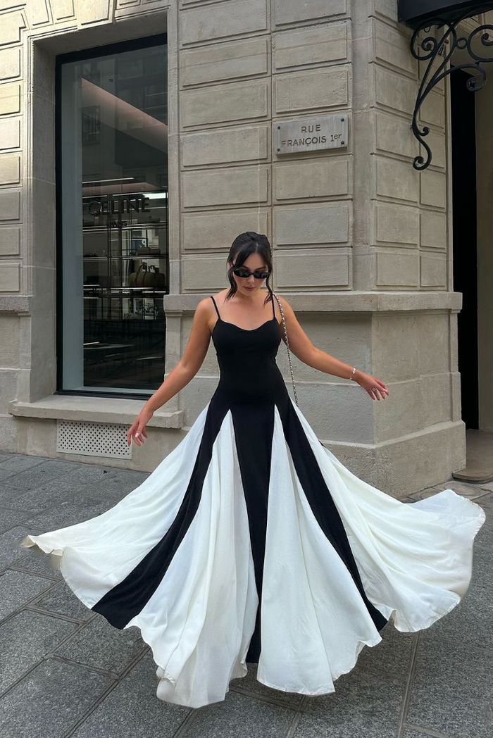 Zebra™ | Abito Lungo con Pannelli Eleganti