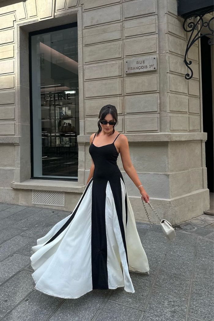Zebra™ | Abito Lungo con Pannelli Eleganti