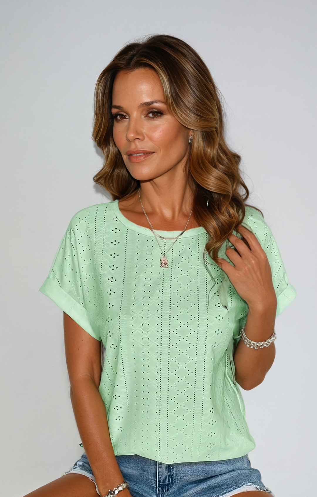 Rossa™ | Casual Eyelet Top