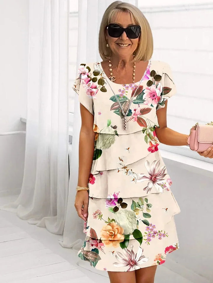 Antonella™ | Abito Floreale con Volant