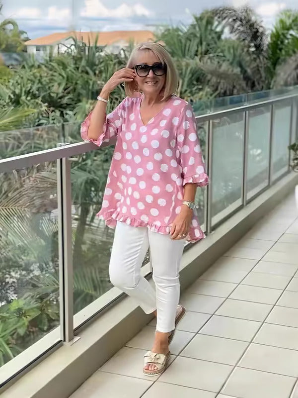 Cleta™ | Bluse Motivo a Pois