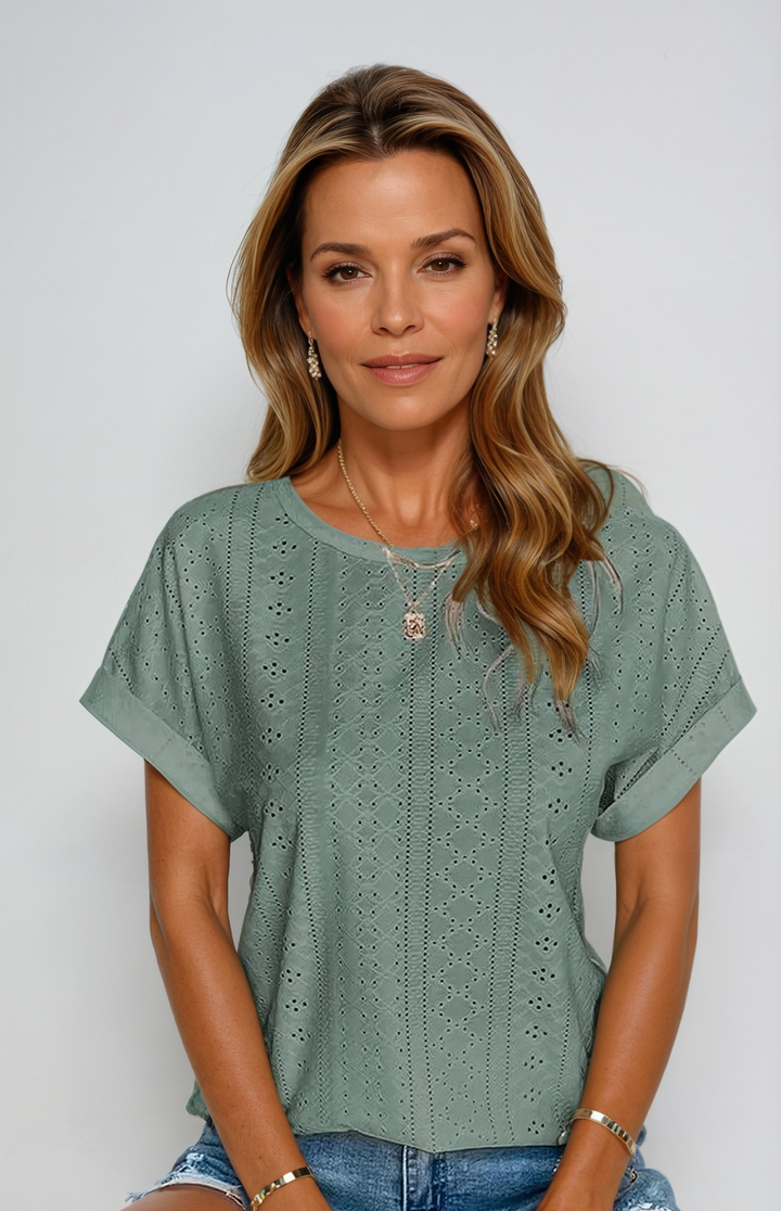 Rossa™ | Casual Eyelet Top
