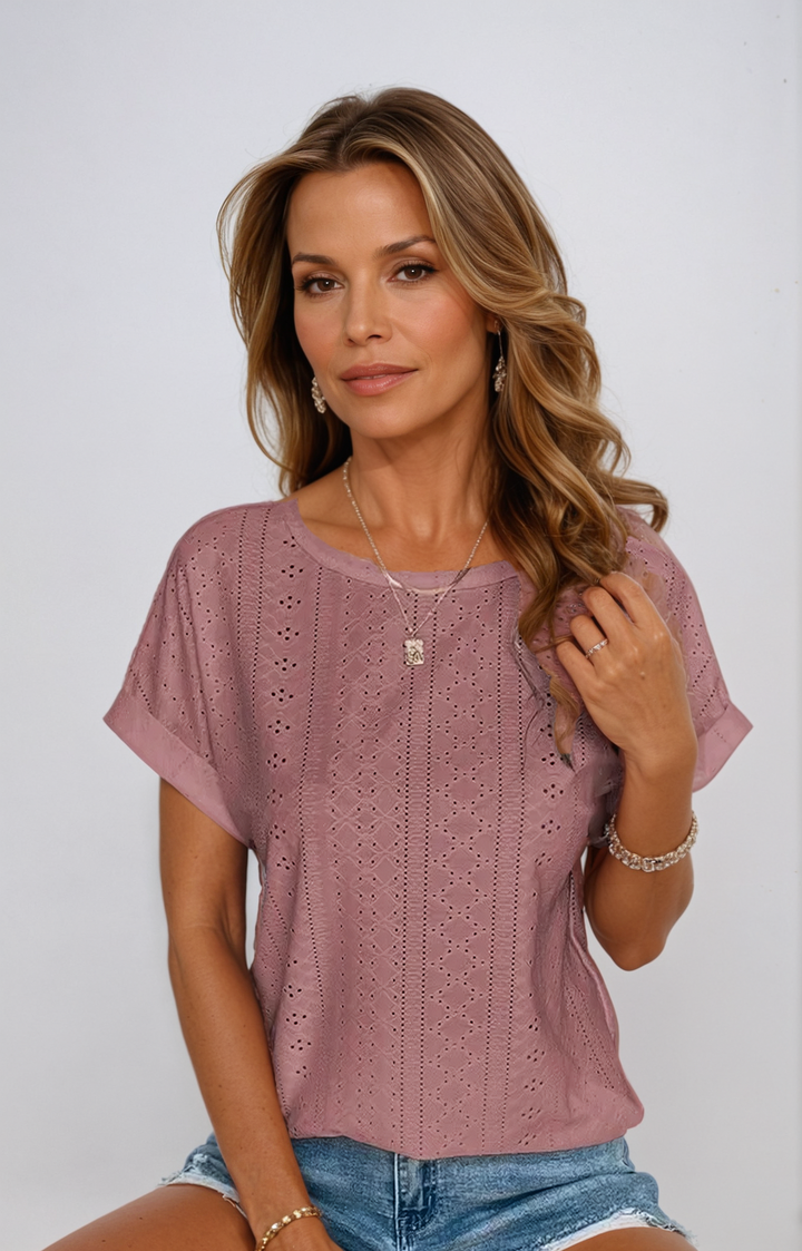 Rossa™ | Casual Eyelet Top