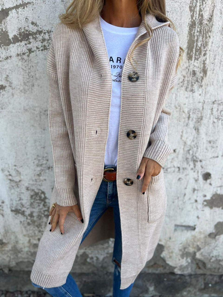 Gemma™ | Elegante Lungo Cardigan Lavorato a Maglia