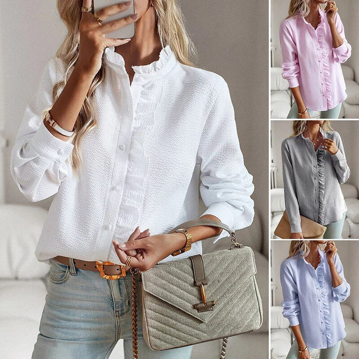 Alina™ | Camicia a Maniche Lunghe con Volant