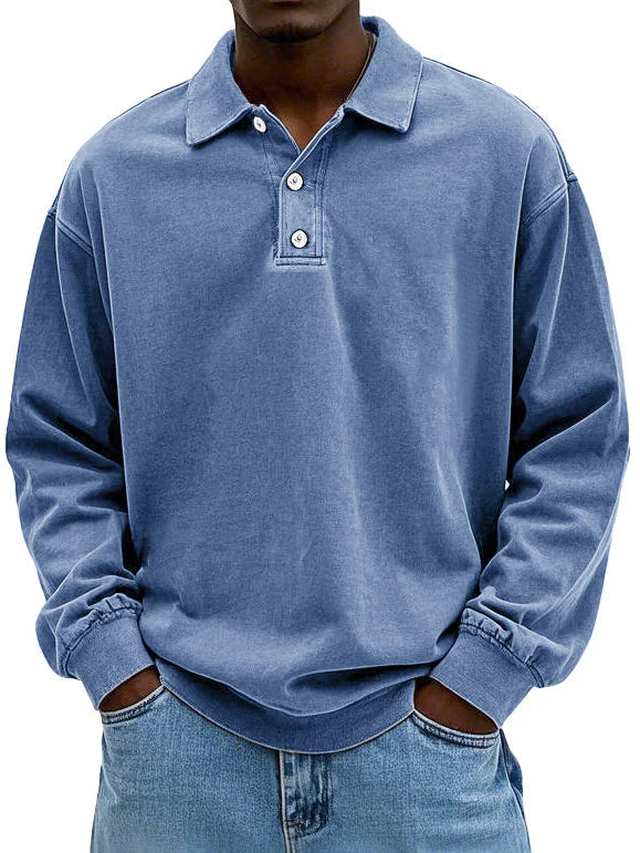 Levio™ | Polo a maniche lunghe da uomo casual