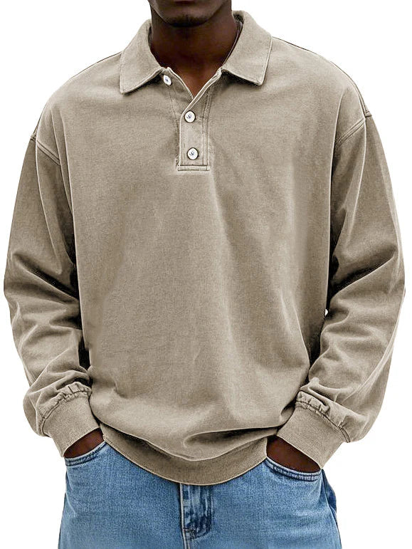 Levio™ | Polo a maniche lunghe da uomo casual