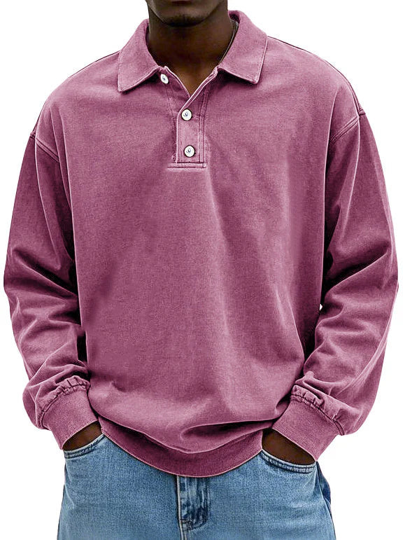 Levio™ | Polo a maniche lunghe da uomo casual