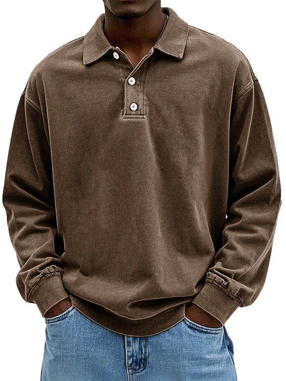 Levio™ | Polo a maniche lunghe da uomo casual