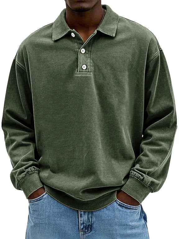 Levio™ | Polo a maniche lunghe da uomo casual