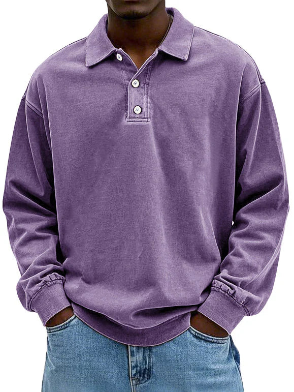 Levio™ | Polo a maniche lunghe da uomo casual