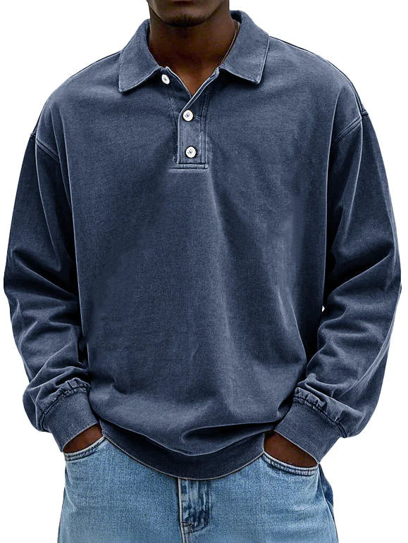 Levio™ | Polo a maniche lunghe da uomo casual